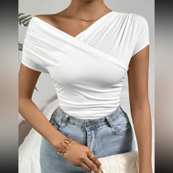 Elegant PinkOff-Shoulder Top